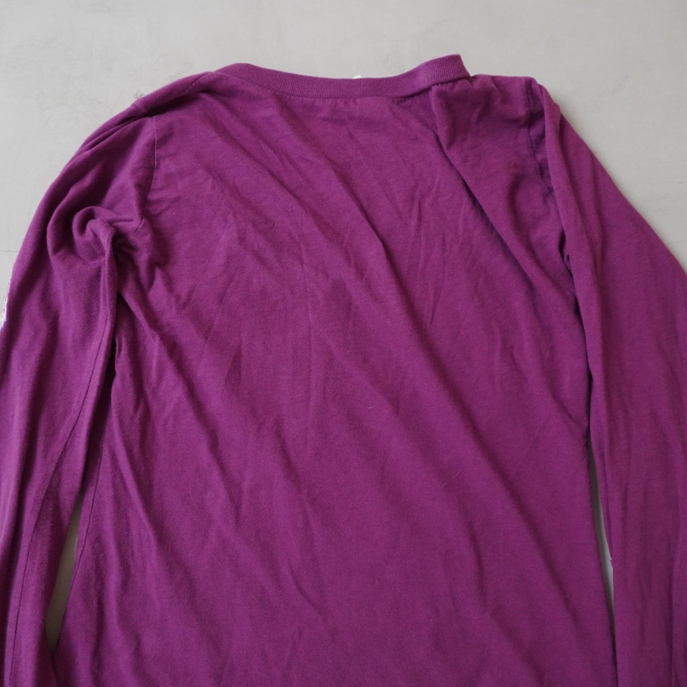 Vintage Y2K V-Neck Long Sleeve Shirt Small Purple Motorcycle Engine Wings Biker - Picture 4 of 8